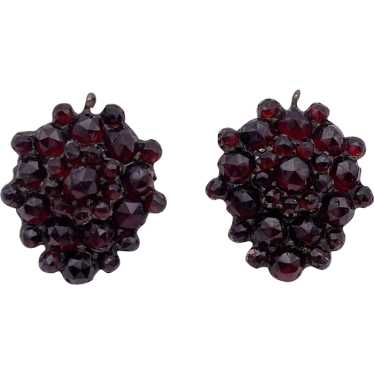 Bohemian Garnet Vintage Screw-Back Earrings