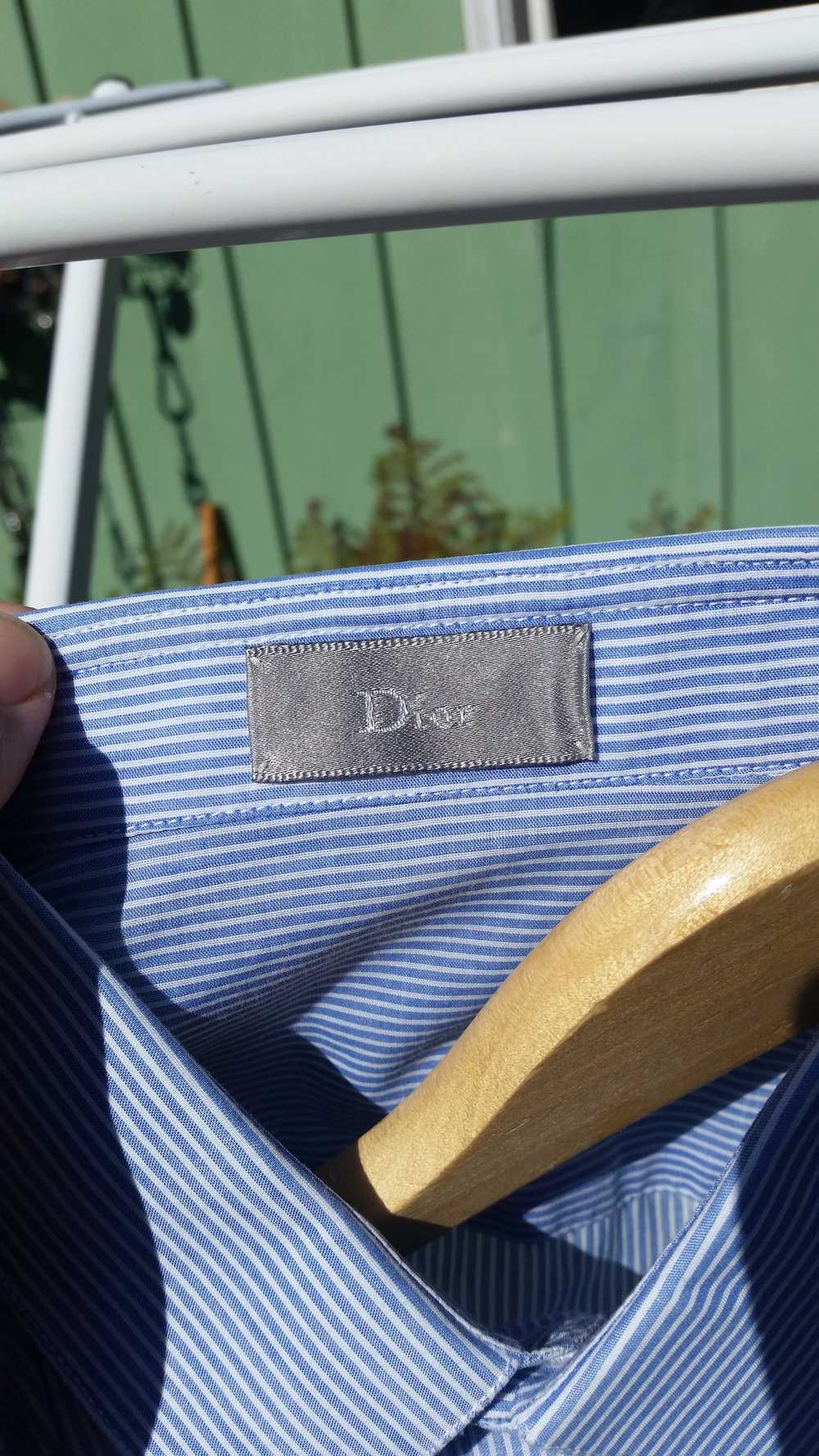 Dior Striped Slim Fit Short Sleeve Button-Up Shirt - image 3