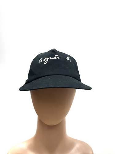 Vtg 90s Agnes B shops paris spell out logo hat cap adjustable