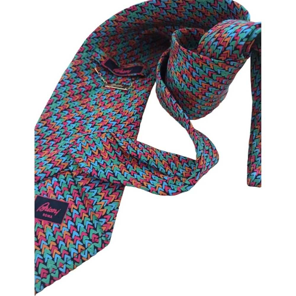 Brioni BRIONI Multicolored Geometric Silk Tie ITA… - image 10