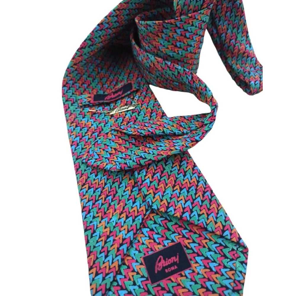 Brioni BRIONI Multicolored Geometric Silk Tie ITA… - image 7