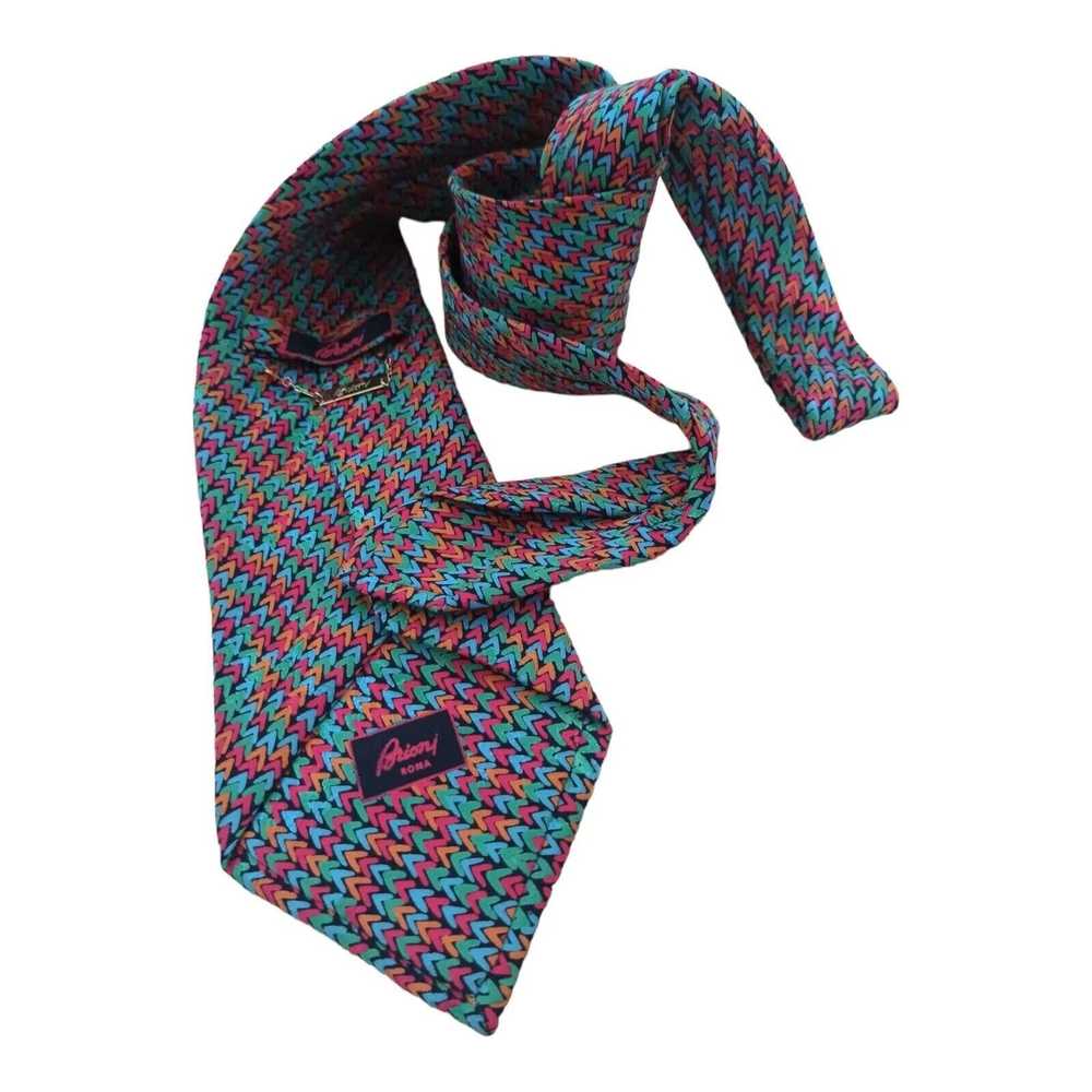 Brioni BRIONI Multicolored Geometric Silk Tie ITA… - image 8