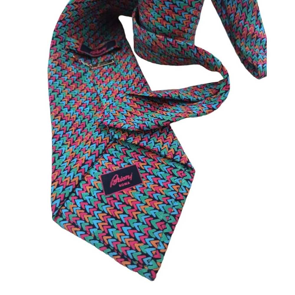 Brioni BRIONI Multicolored Geometric Silk Tie ITA… - image 9