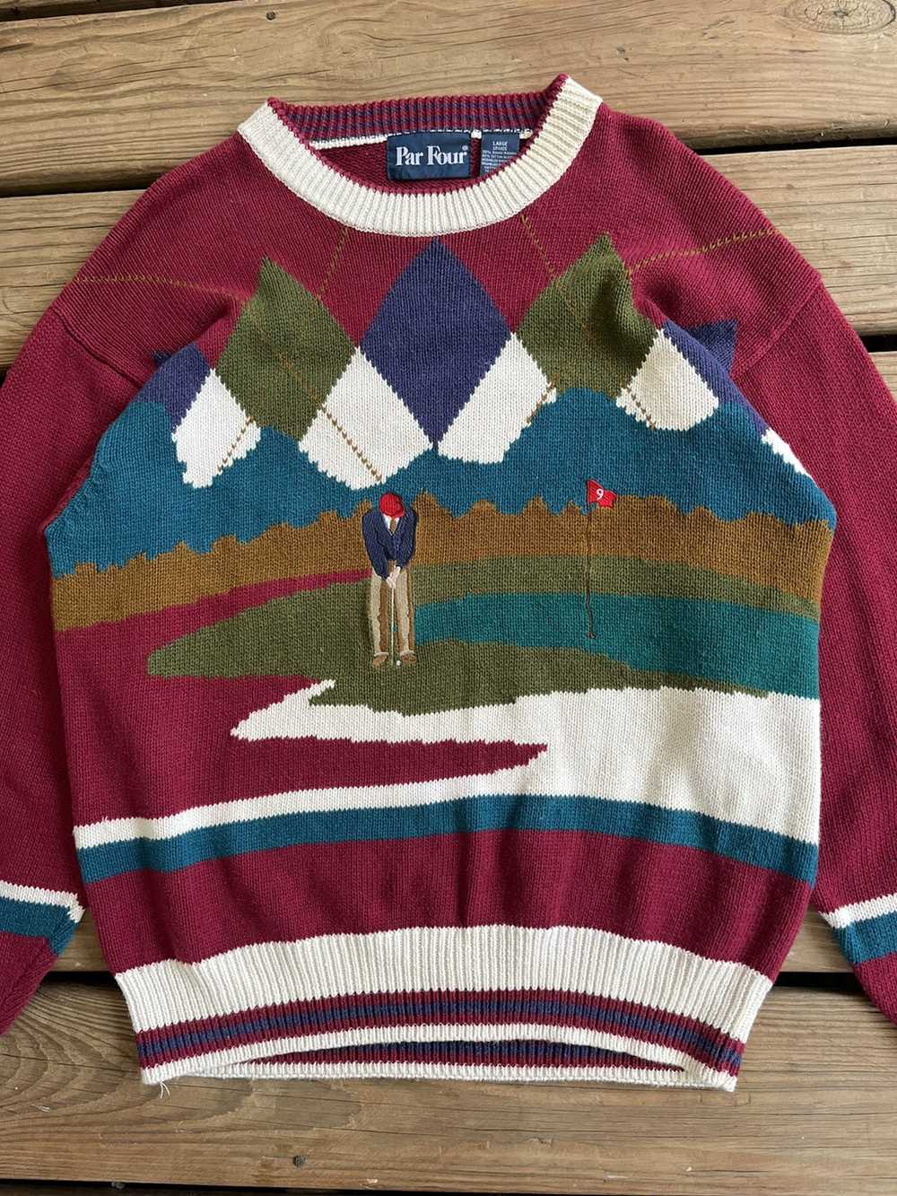 Streetwear × Vintage Vintage 1990’s Golf 3d knit … - image 2