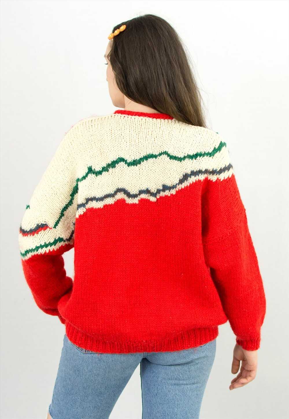 Vintage oversized sweater in multi colour jumper - image 3