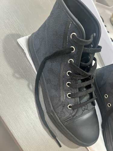 Gucci Men's Blue Nappa Silk High Top Sneakers Size 11