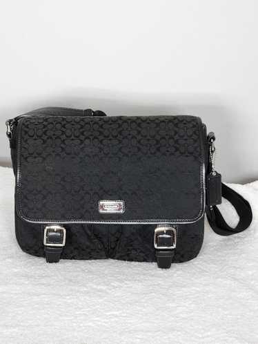 NWT Coach Black Pebble Leather Double Zip Pouch Small WILLOW CAMERA BAG $275