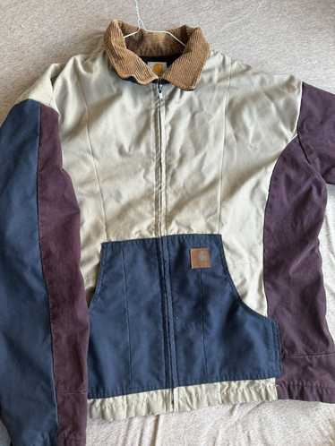 Carhartt Reworked Color Block Zip Up Sweatshirt/ Jacket Size M J149 BRN  Blk/Gray