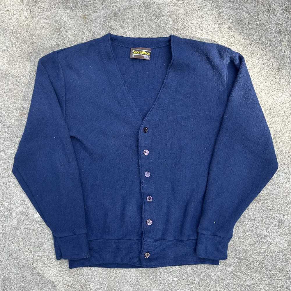 Vintage Vintage Sears Sportswear Medium Navy Blue… - image 1