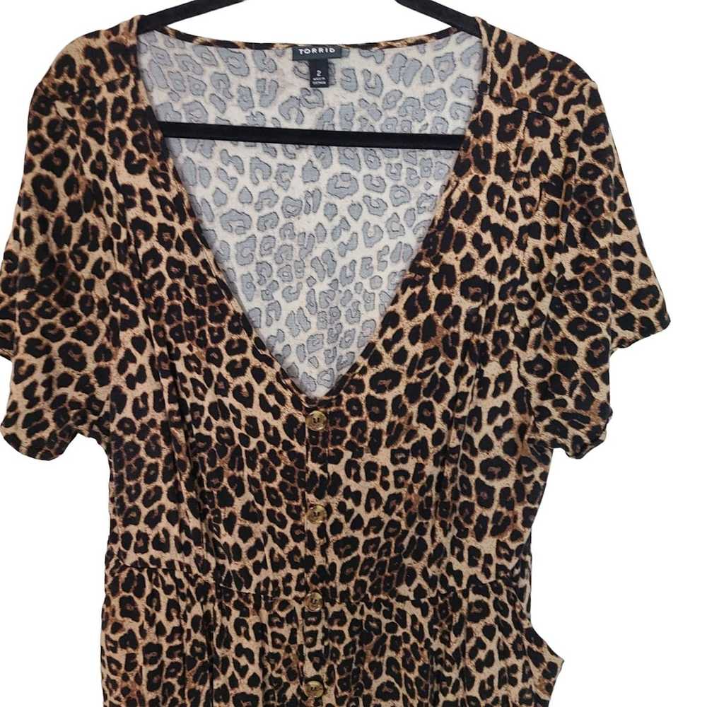 Other Torrid Wmns 2X Brown Leopard Short Sleeve M… - image 3