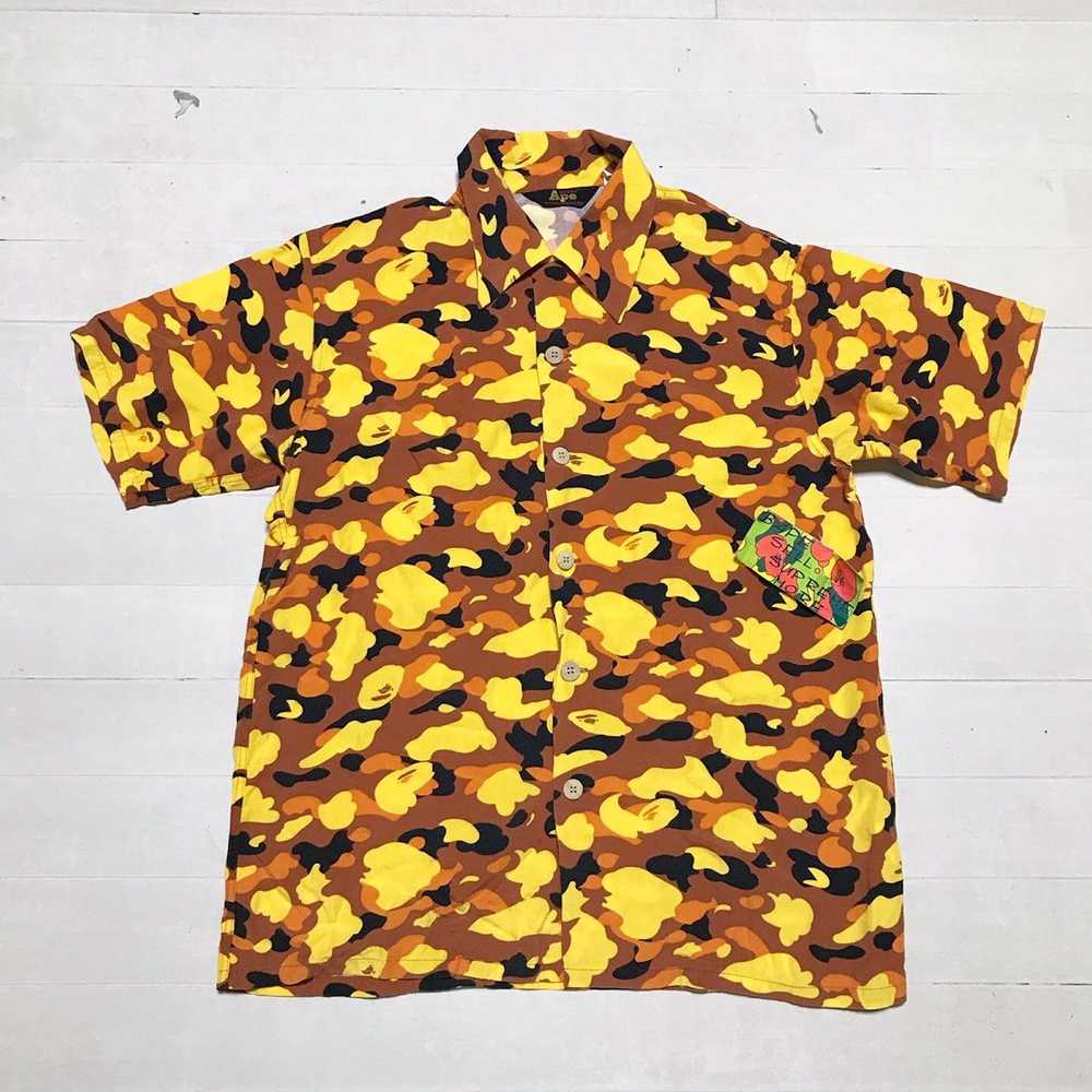 Bape BAPE Orange Camo Short Sleeve shirt - image 1