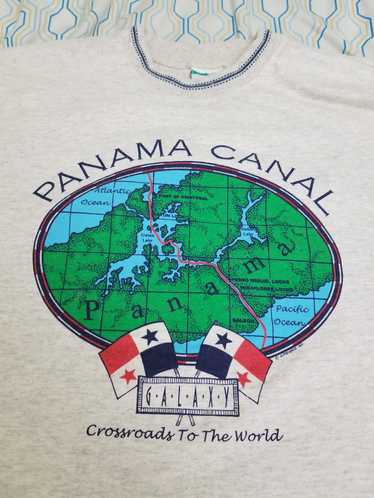 Vintage Vintage Panama Canal T Shirt Map Planet Ea