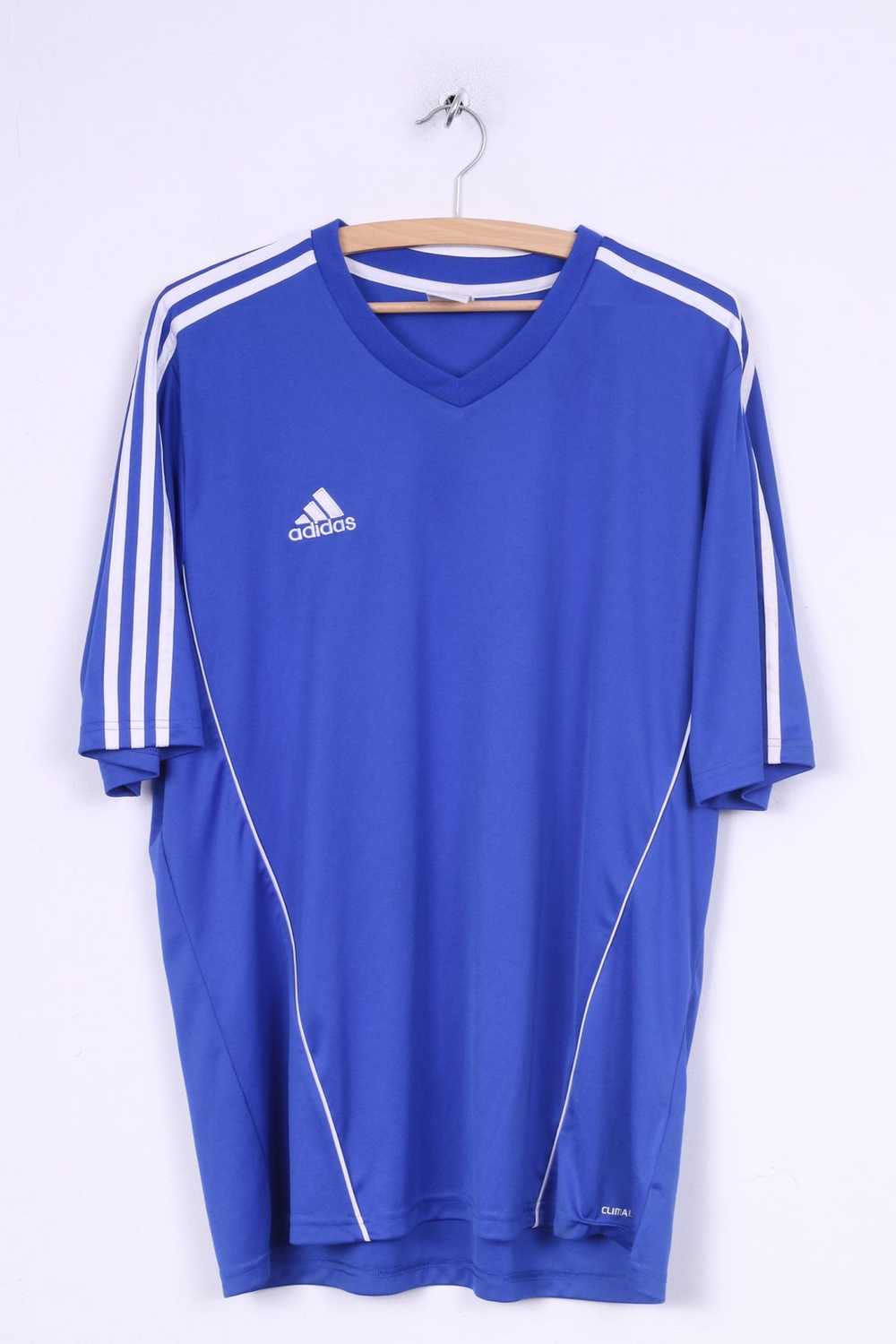 Adidas Adidas Mens XL Jersey Blue Shirt Sport Tre… - image 1