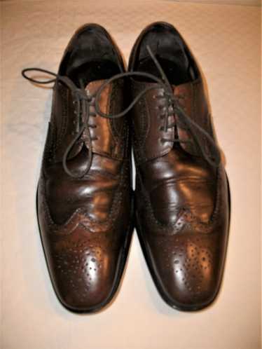 Hugo Boss Brown Leather Wingtip Laceups Shoes