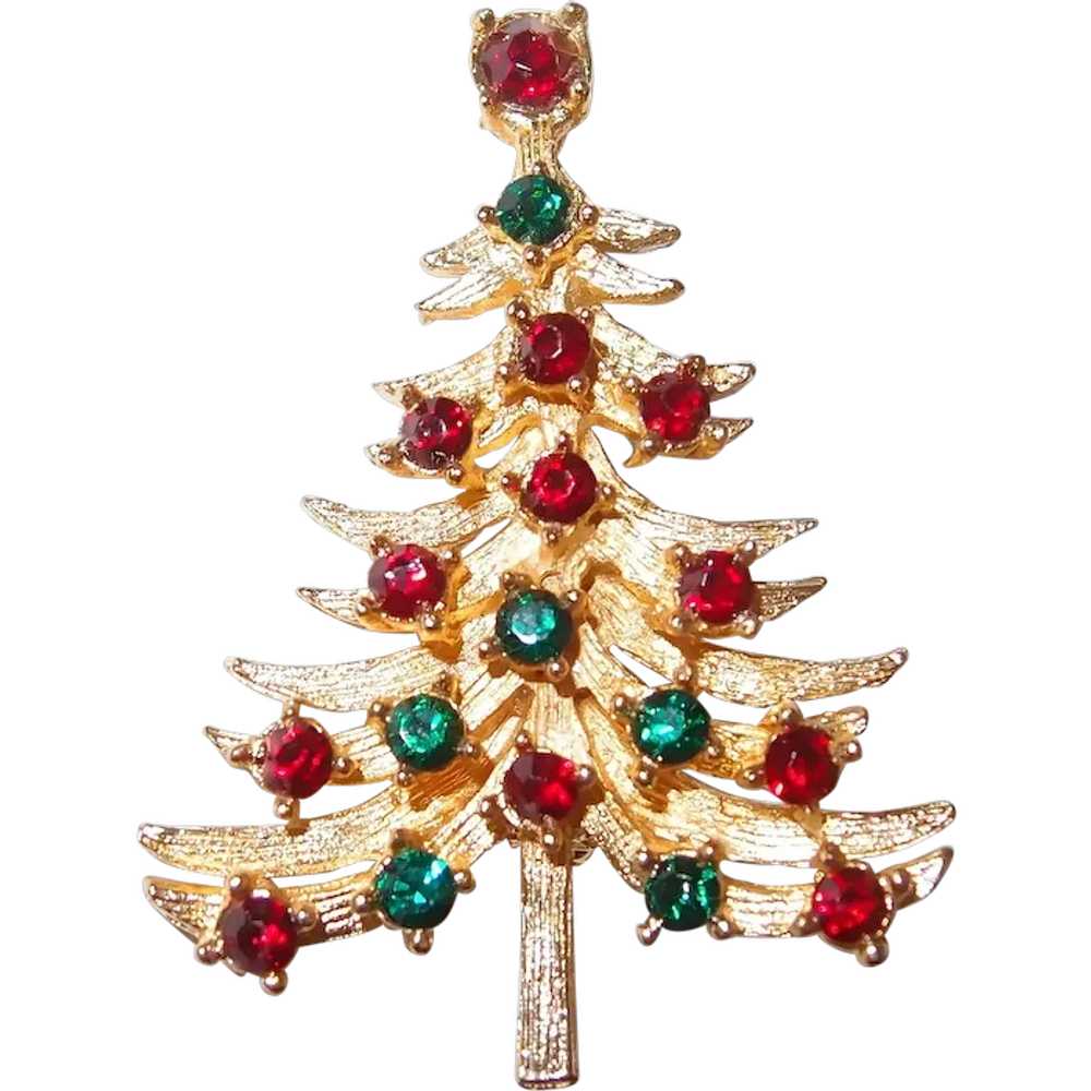 MYLU Rhinestone Christmas Tree Pin - image 1