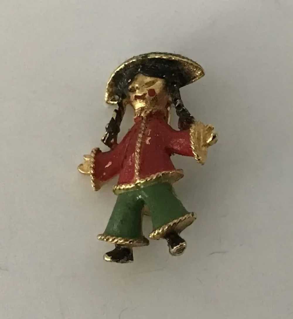 Mamselle Vintage Asian Peasant Scatter Pin - image 3