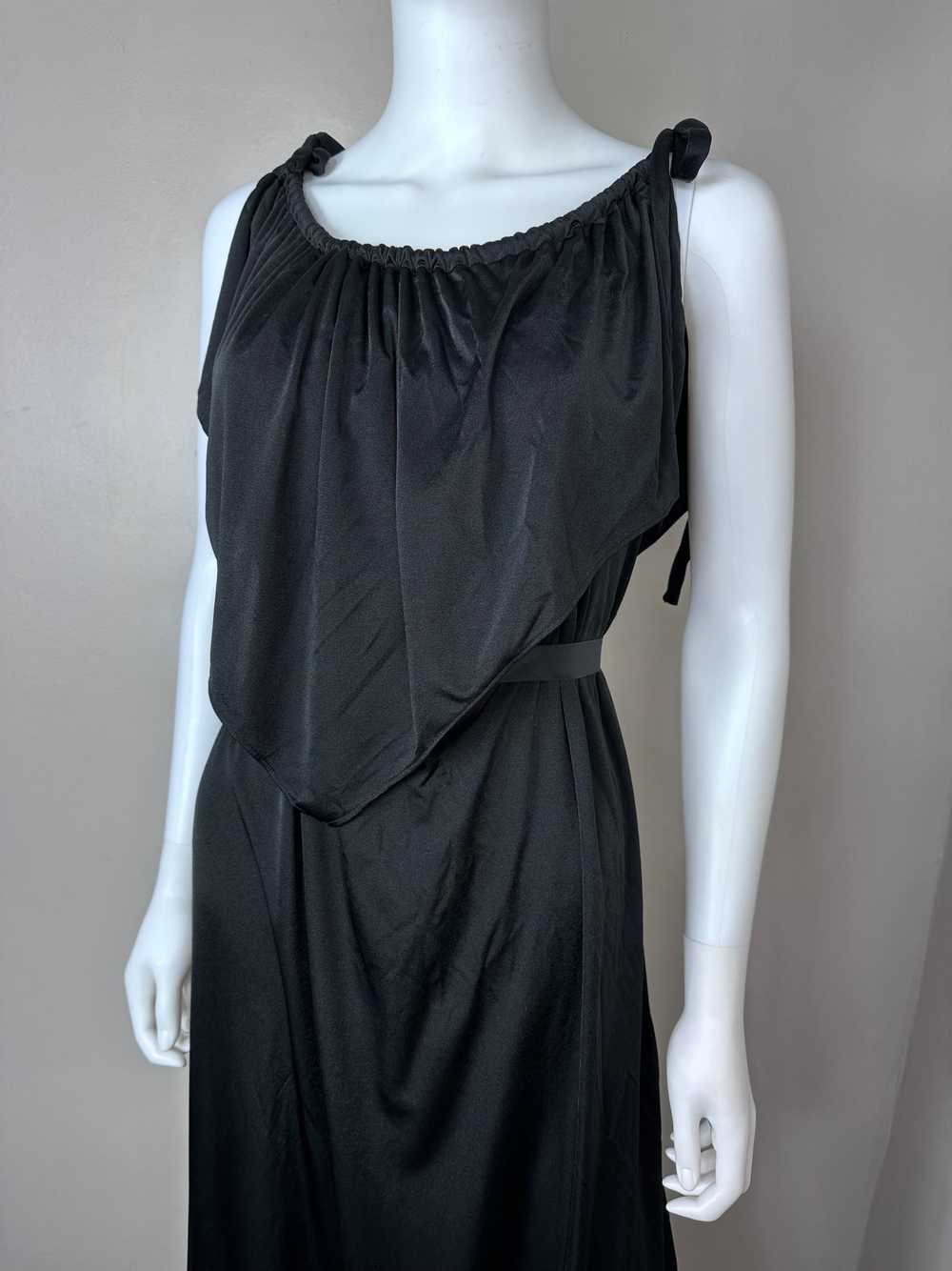 1970s Grecian Inspired Black Maxi Dress, Size 3X - image 6