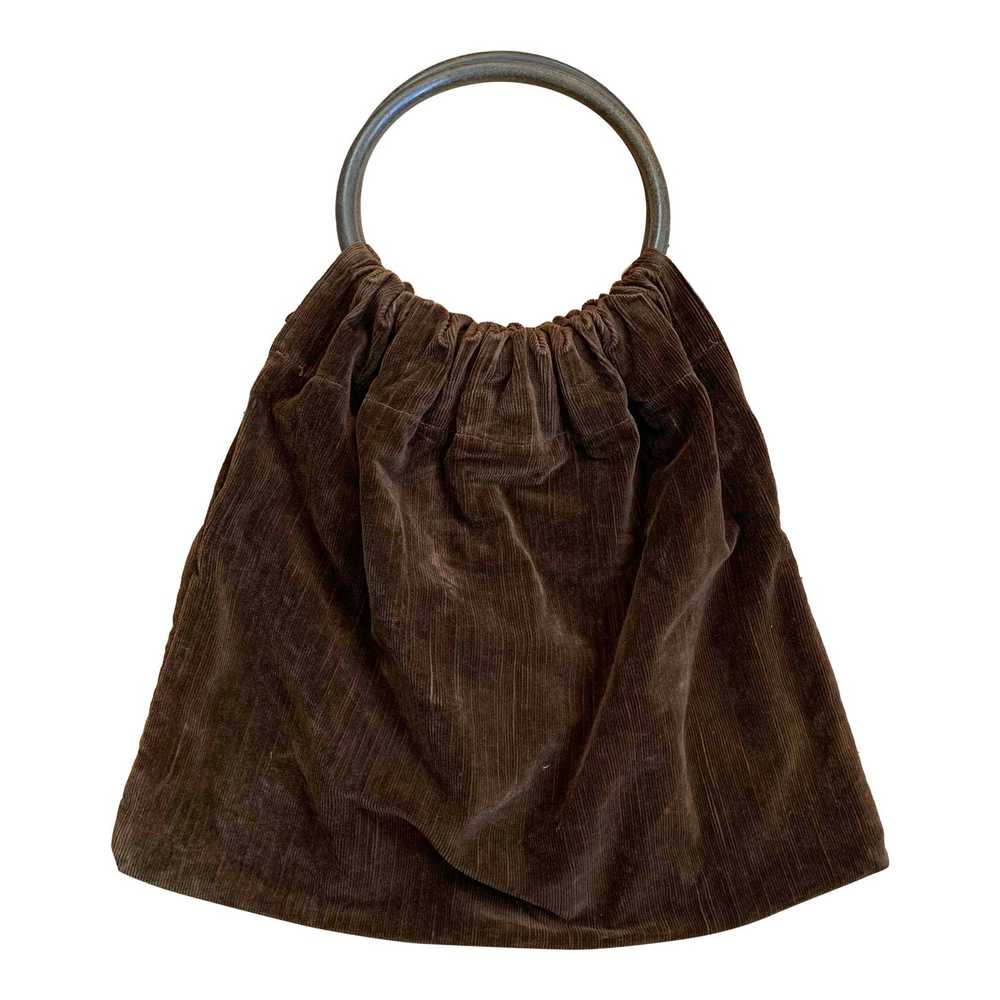 Corduroy bag - Velvet bag, tote, ribbed, brown - image 1