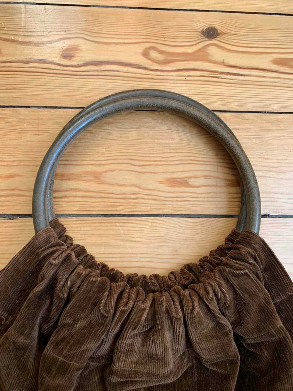 Corduroy bag - Velvet bag, tote, ribbed, brown - image 3
