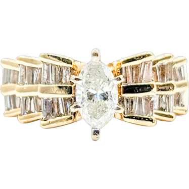 Marquise & Baguette Diamond Engagement Ring