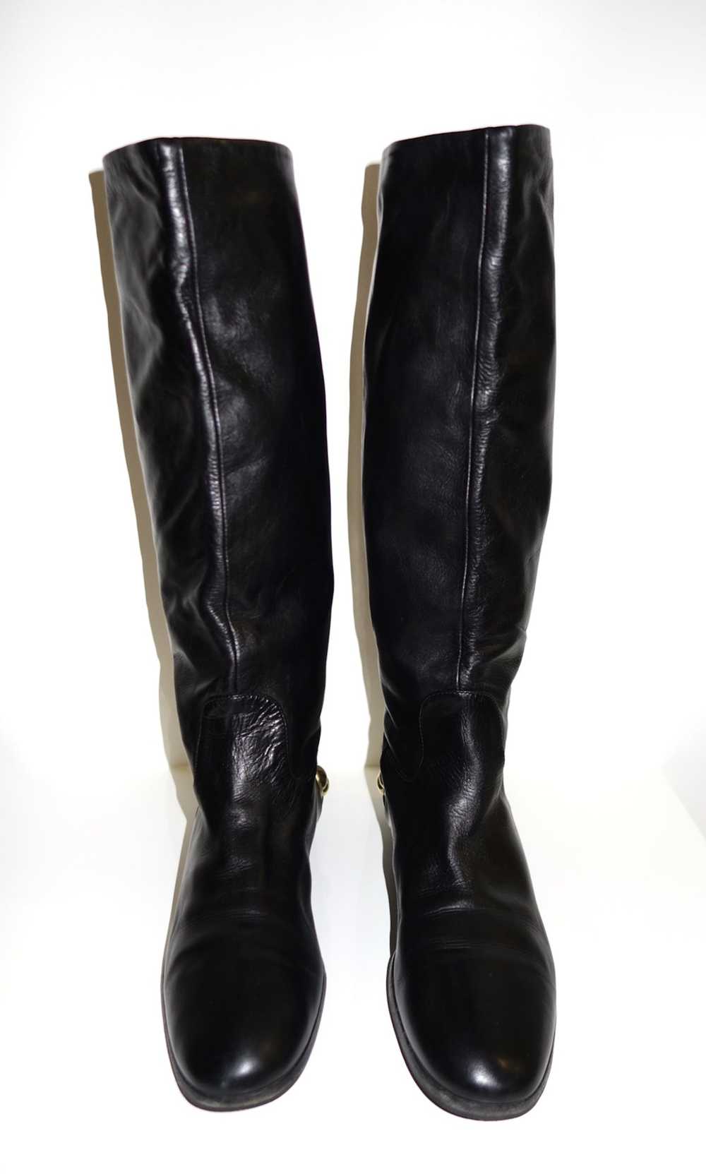Gucci Vintage GUCCI Studded Black leather Knee-Hi… - image 3
