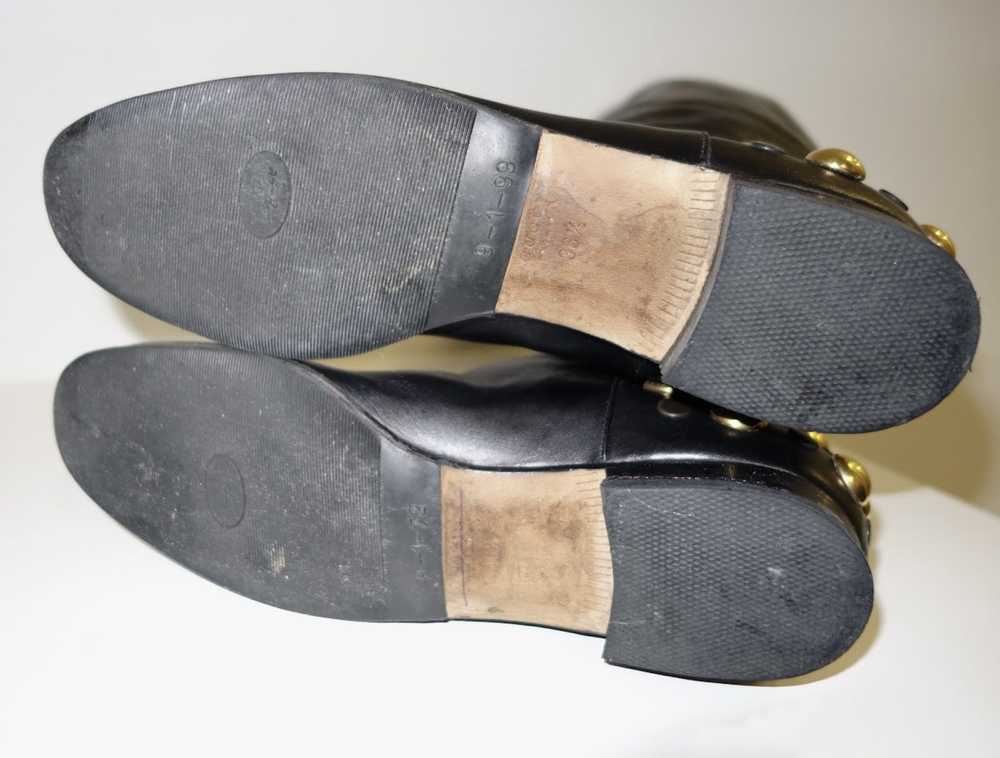 Gucci Vintage GUCCI Studded Black leather Knee-Hi… - image 7