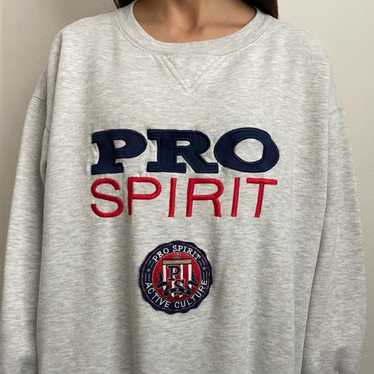 Vintage Vintage Pro Spirit Embroided Logo Grey Sw… - image 1