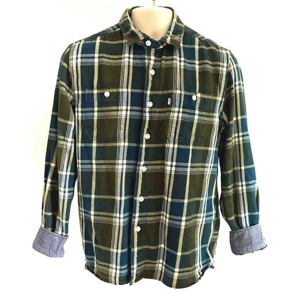 Levi's Levis Mens Flannel Plaid LS Button Front S… - image 1