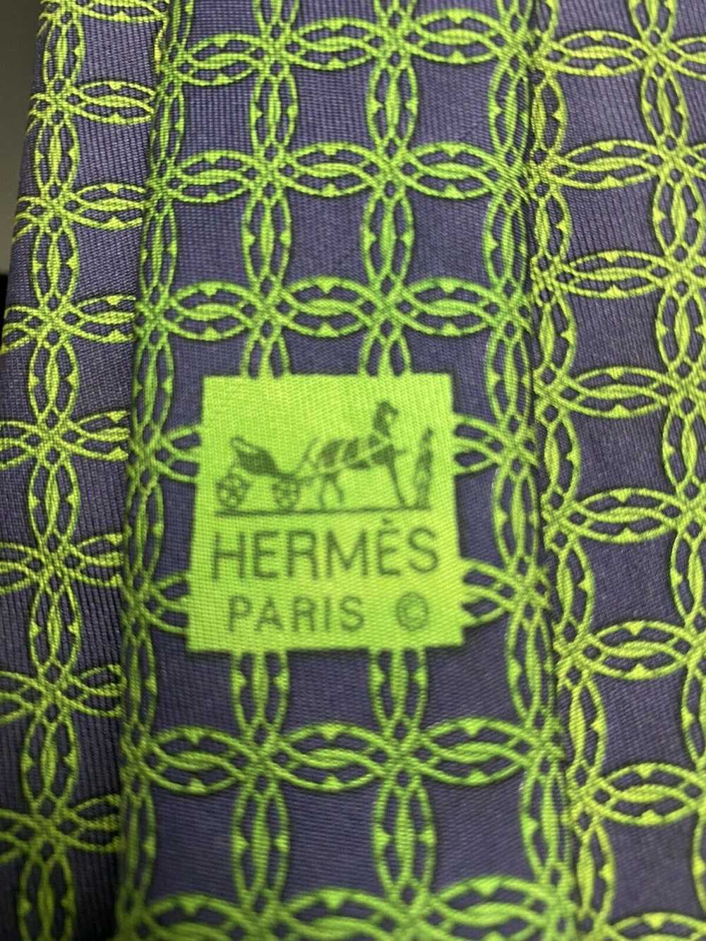 Hermes HERMES Vintage TIE Silk Necktie Mens Cross… - image 5