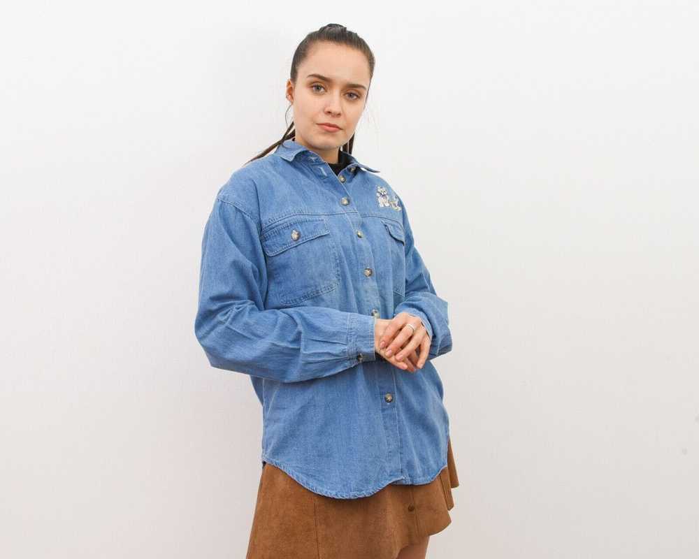 Denim Jacket × Vintage Women Denim Trachten Overs… - image 3