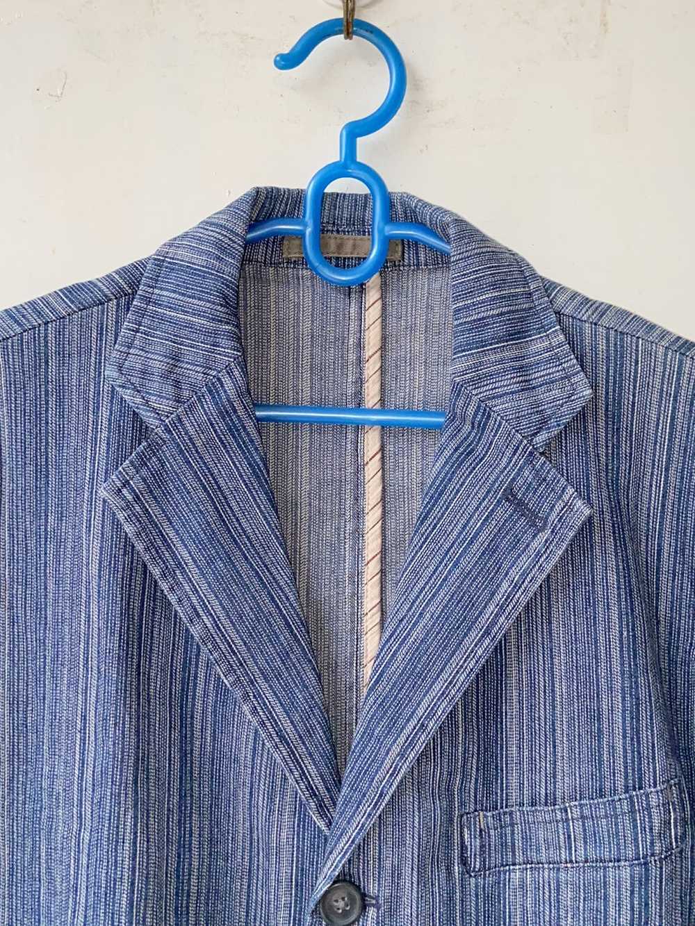 Kansai Yamamoto KANSAI JEANS Striped Blue Blazer - image 3