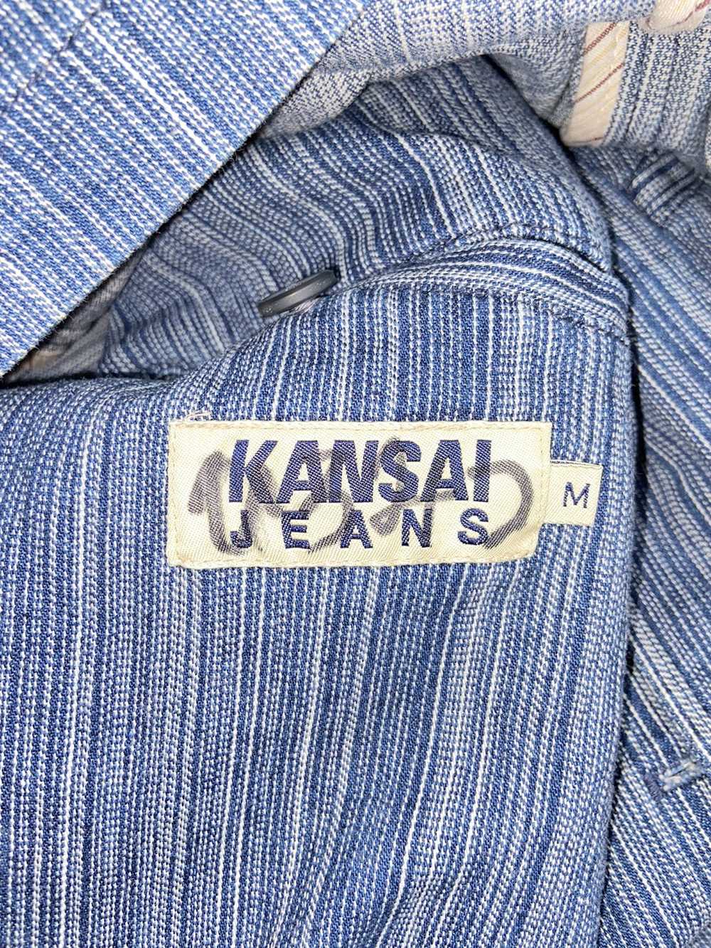 Kansai Yamamoto KANSAI JEANS Striped Blue Blazer - image 8