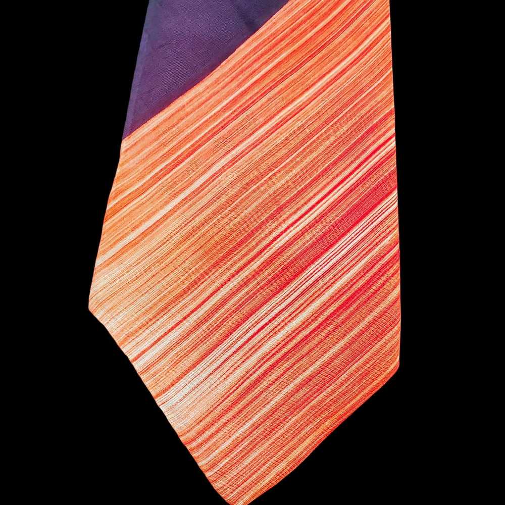 Vintage 1930s Tie Wide Orange Purple H Monogram V… - image 8