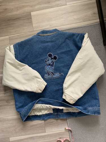 Disney × Vintage 1990s MICKEY DENIM VARSITY JACKET