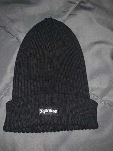 Supreme Beanie Black with leather Supreme Patch - Gem