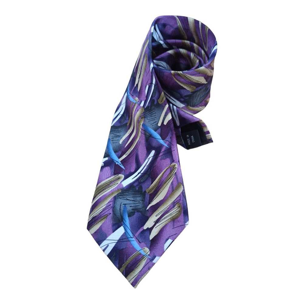 Designer JERRY GARCIA Purple Art Silk Tie 60"/ 3.… - image 3