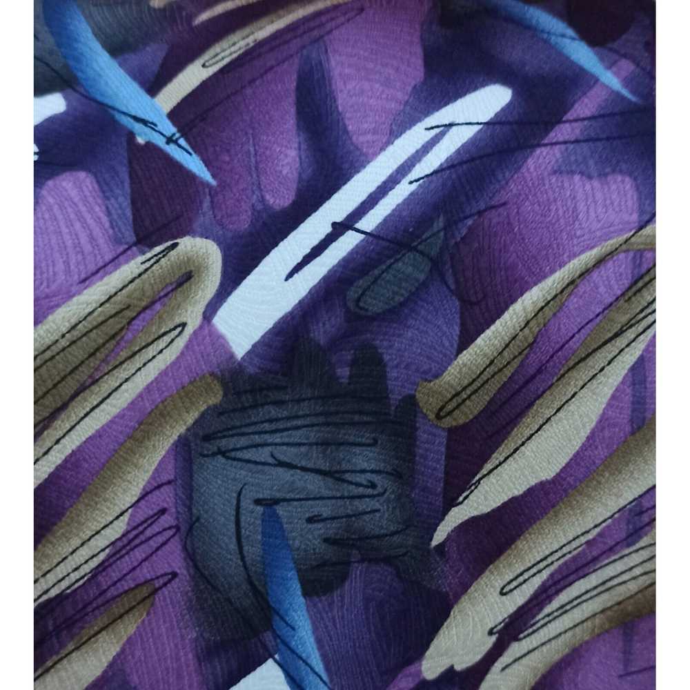 Designer JERRY GARCIA Purple Art Silk Tie 60"/ 3.… - image 4