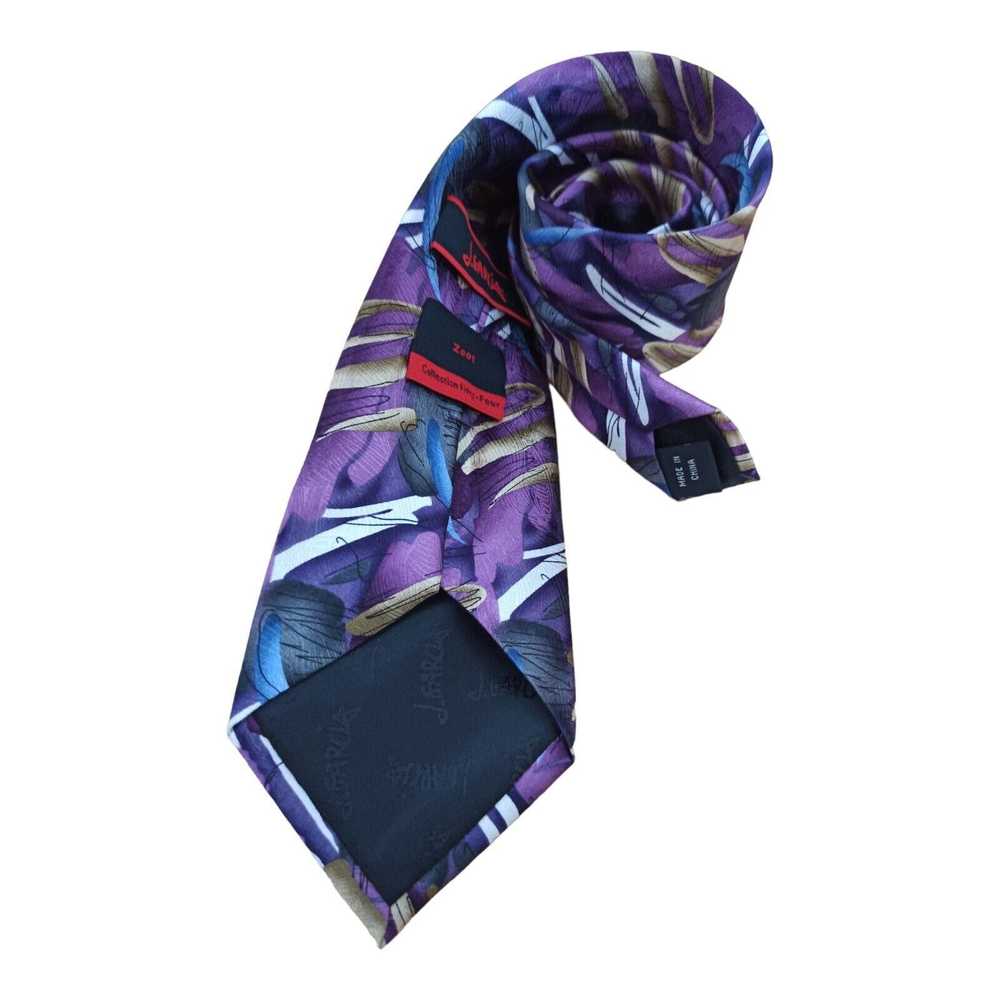 Designer JERRY GARCIA Purple Art Silk Tie 60"/ 3.… - image 5