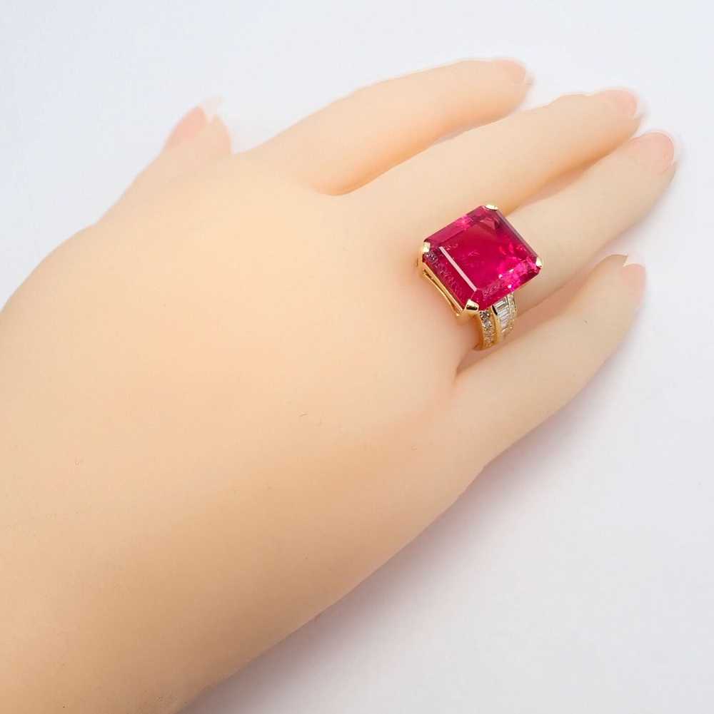 Other Yellow Gold Diamond Large Pink Tourmaline S… - image 10