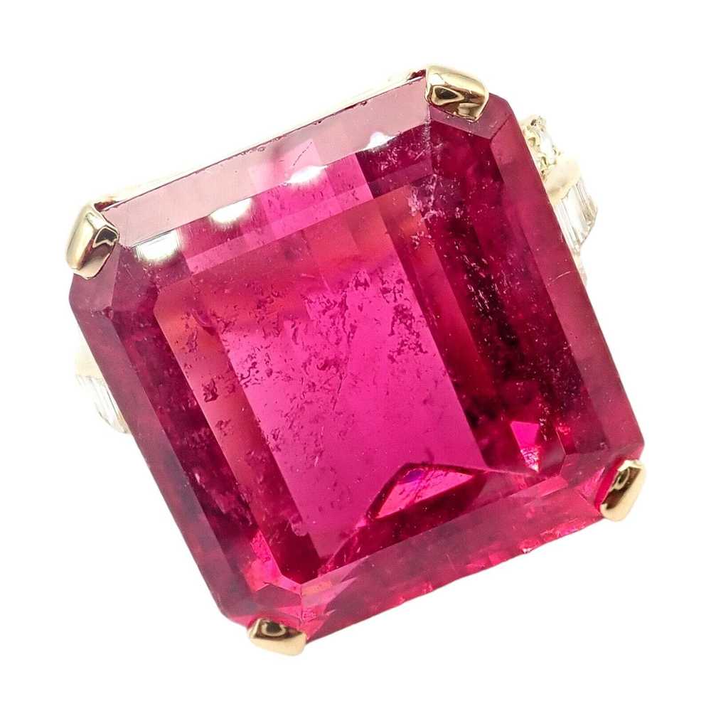 Other Yellow Gold Diamond Large Pink Tourmaline S… - image 2
