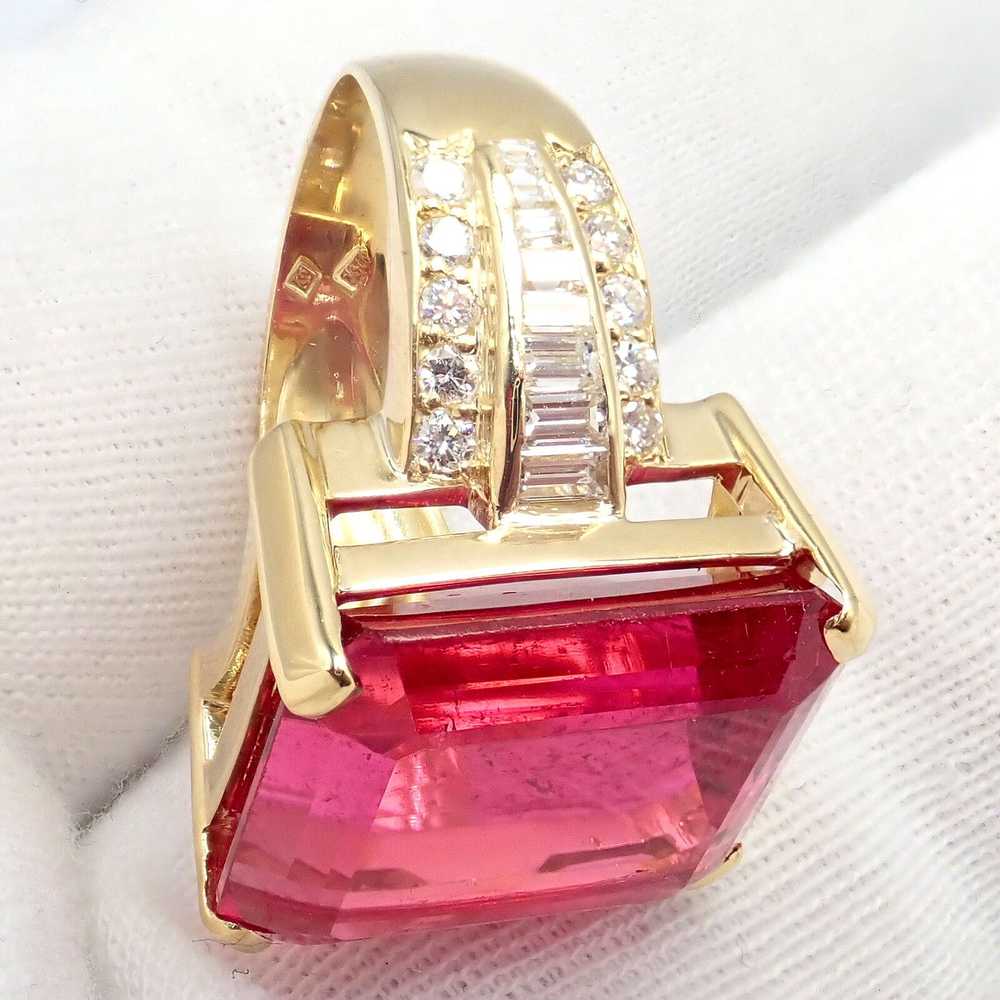 Other Yellow Gold Diamond Large Pink Tourmaline S… - image 4