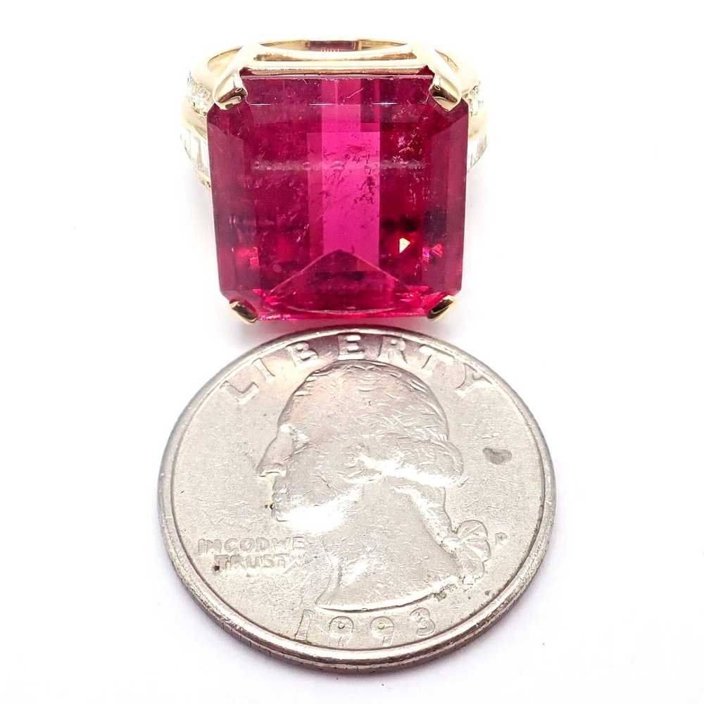 Other Yellow Gold Diamond Large Pink Tourmaline S… - image 5