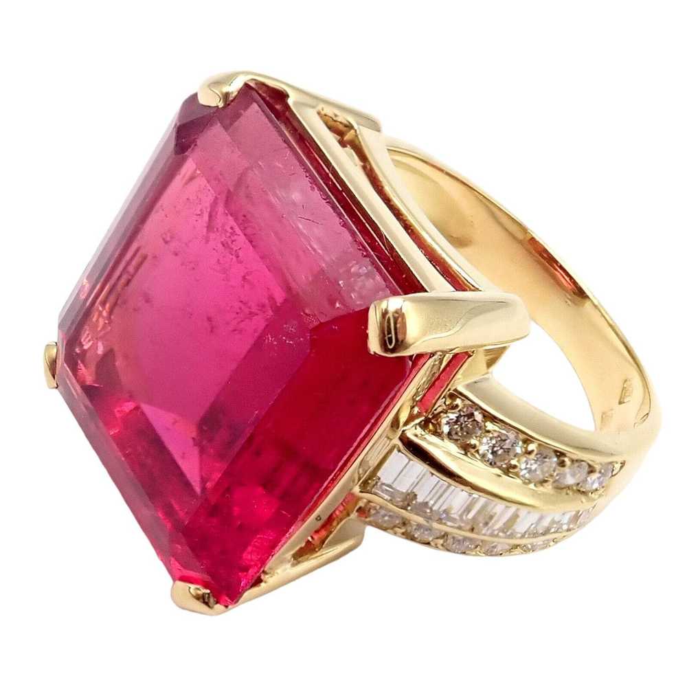 Other Yellow Gold Diamond Large Pink Tourmaline S… - image 6
