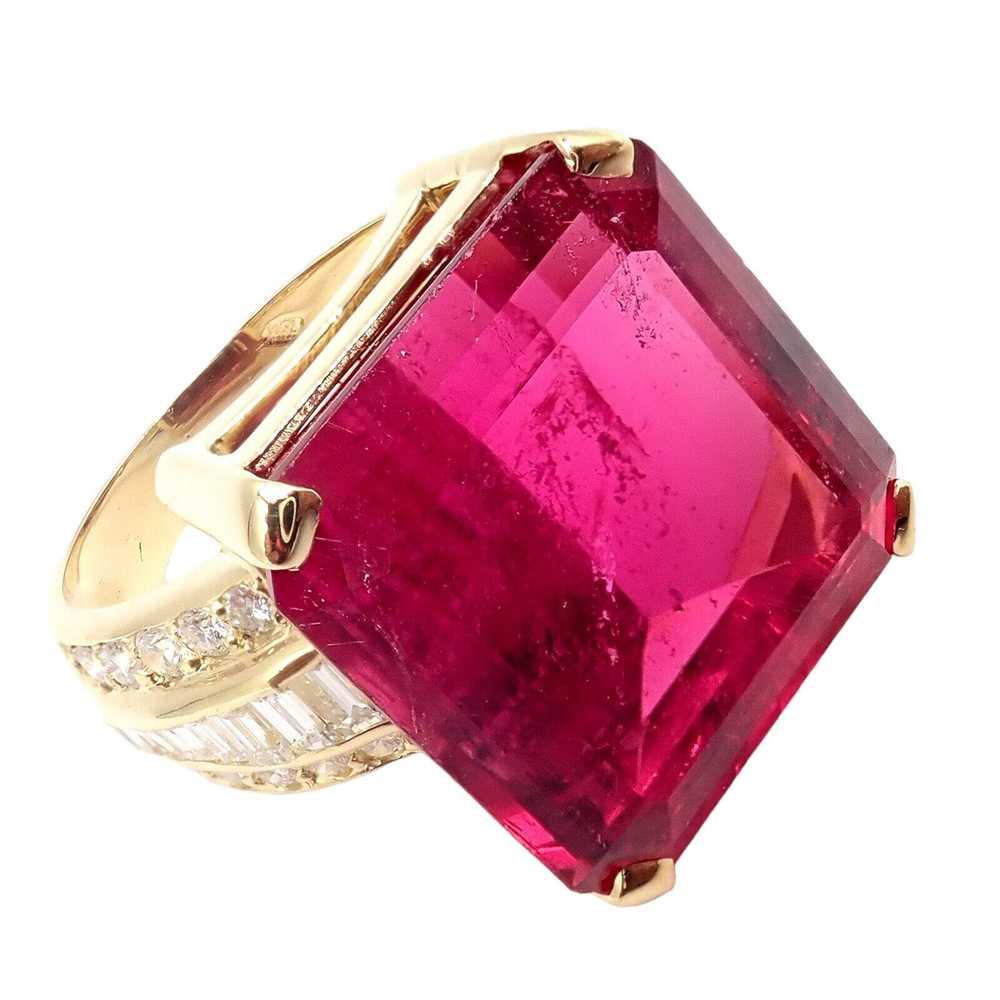 Other Yellow Gold Diamond Large Pink Tourmaline S… - image 7