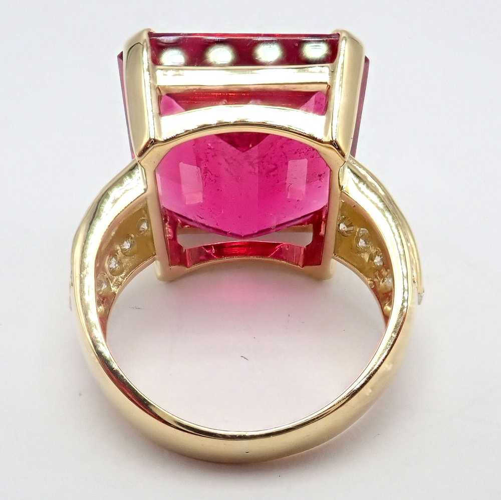 Other Yellow Gold Diamond Large Pink Tourmaline S… - image 8