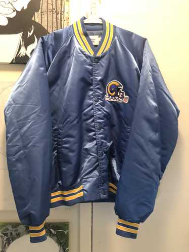 Vintage 80s Los Angeles LA Rams Chalk Line Satin Bomber Jacket