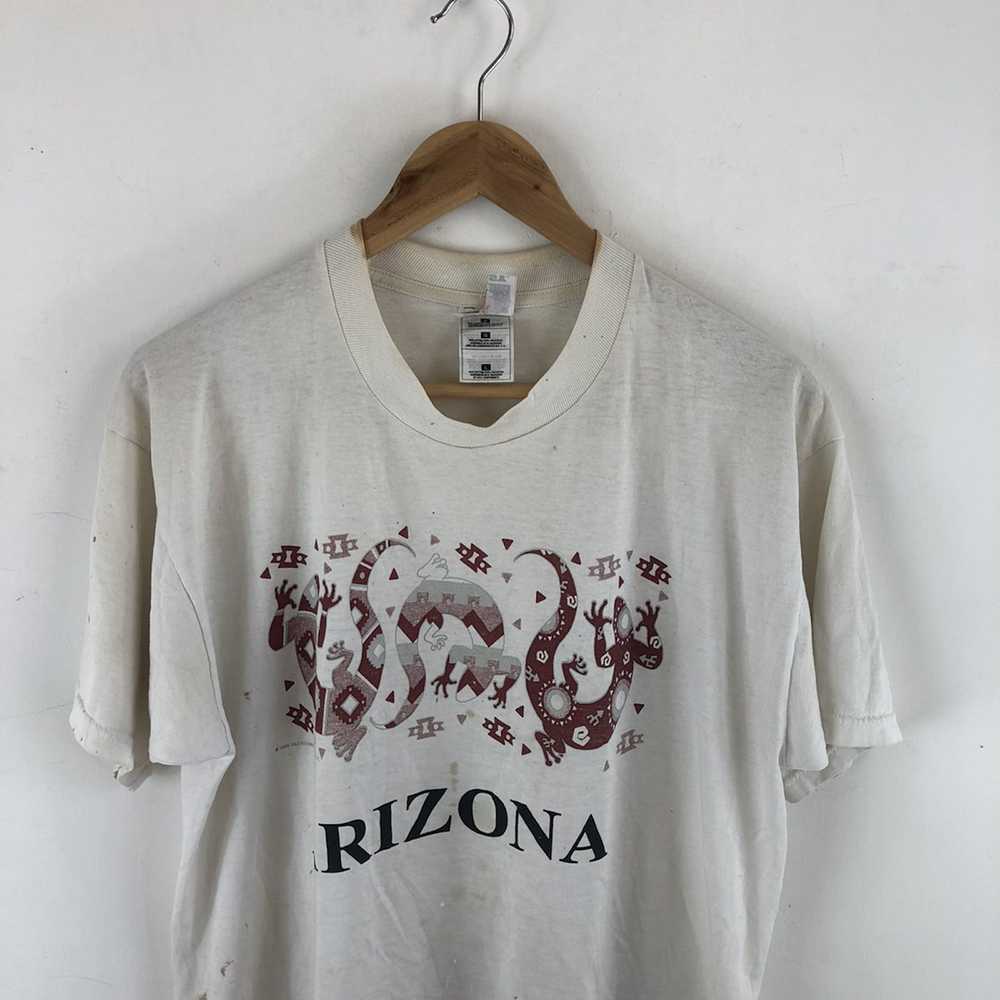 Art × Vintage Vtg Arizona Shirt Distressed Paints… - image 2