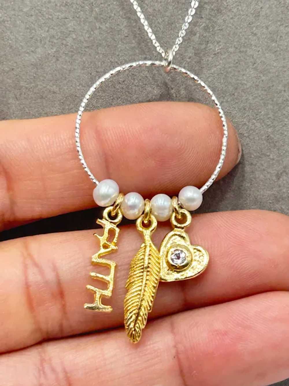 Faith Hope Love Necklace Multicharm Necklace Pear… - image 4