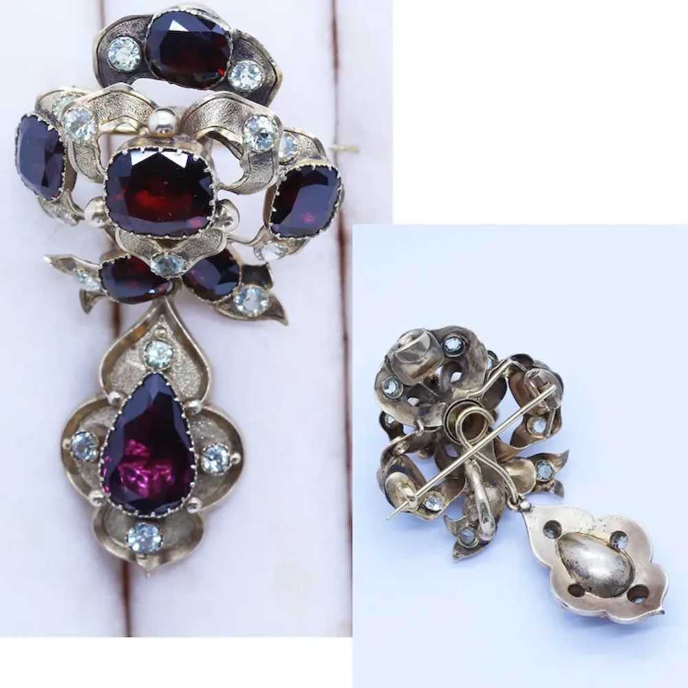 Antique Victorian Earrings Brooch Pendant Set Gol… - image 8