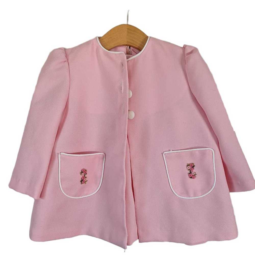 Vintage Girls 70s Pink Dress & Jacket Set Chest 2… - image 10